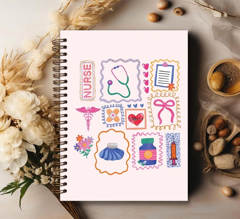 KDHTY Medical Notebook Journal,Doctor Nurse Spiral Notebook,Medical Student Gifts,Nursing Student Gift,Nurse Appreciation Gifts,Nurse Supplies,Pink Nurse Hardcover Spiral Journal Notebook,5.5x8.3 - Image 3